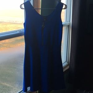 Large Rue21 skater dress blue with zip front